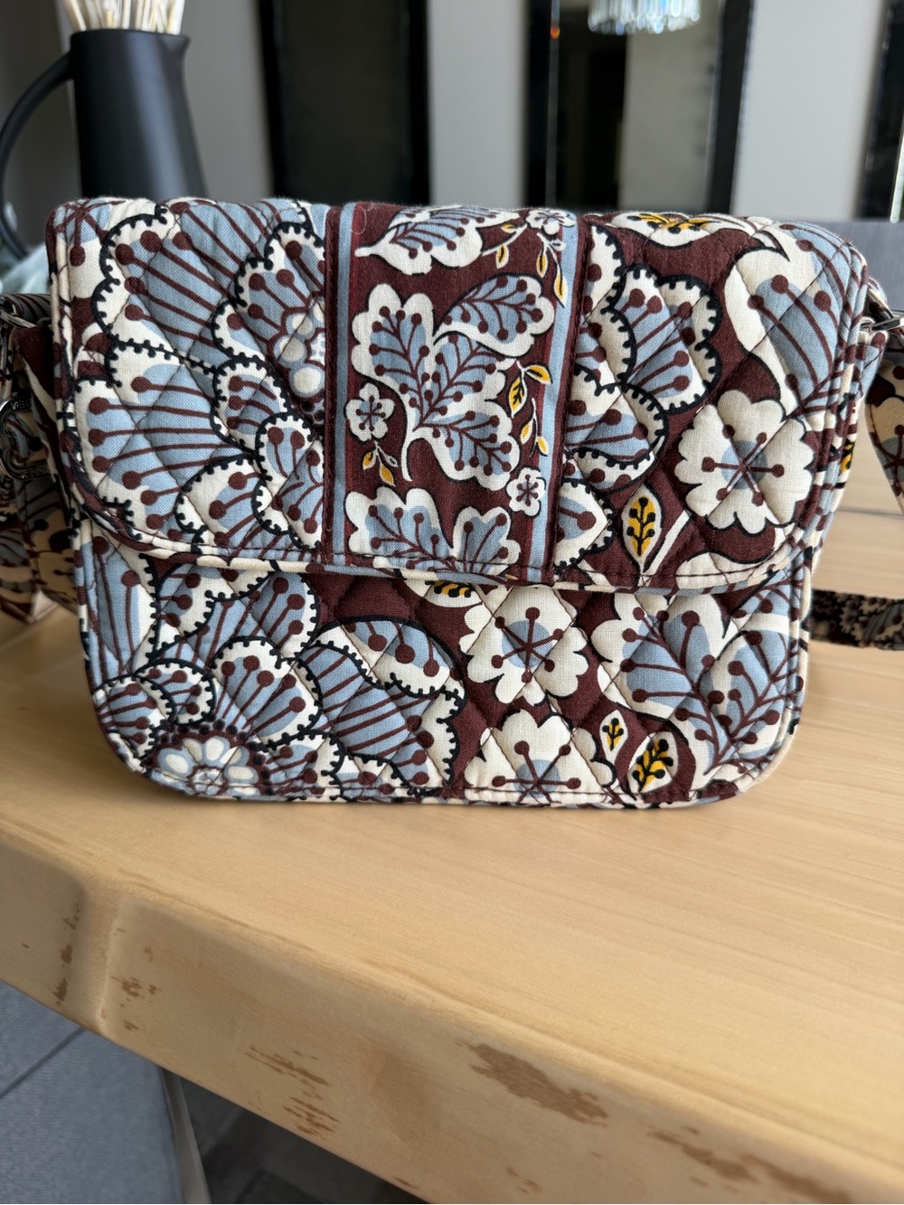 Vera Bradley Slate Blooms retired crossbody bag